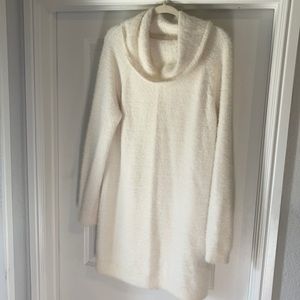 White sweater dress